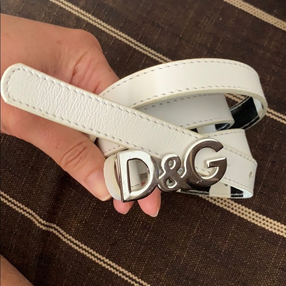 dolce and gabbana white belt